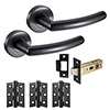 JB Kind Raven Matte Black Door Handle Latch Pack small Image 4