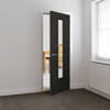 JB Kind Tigris Cinza Pre-Finished Dark Grey 5-Panels 1-Lite Laminate Internal Glazed Door small Image 4