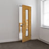 JB Kind Louvre Pre-Finished Oak 5-Panels 1-Lite Internal Glazed Door small Image 4