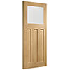 XL Joinery DX Un-Finished Oak 3-Panels Internal Obscure Glazed Door small Image 4