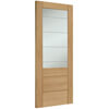 XL Joinery Palermo Essential 2XG Pre-Finished Oak 3-Panels 1-Lite Internal Clear Etched Glazed Door small Image 4