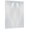 XL Joinery Salerno White Primed 4-Panels 2-Lites Internal Glazed Door Pair small Image 4