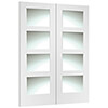 XL Joinery Shaker White Primed 8-Lites Internal Glazed Door Pair small Image 4