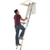 Werner 2 Section 10 Treads Aluminium Loft Ladder With Handrail small Image 4