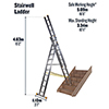 Werner 2.97m Box Section Triple Extension Plus X4 Aluminium Stepladders small Image 4