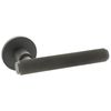 Atlantic Millhouse Brass Stephenson Knurled Lever Door Handle On 5mm Slimline Round Rose small Image 4