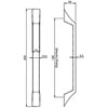 Carlisle Brass Halcyon Satin Nickel Straight Flat Faced Handle small Image 4