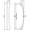 Carlisle Brass Valetta Contemporary Curved Bow Pull Handle - Satin Nickel small Image 4