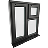 Crystal 3 Clear Glass Double Glazed uPVC Window - Black and White - Left Handed small Image 4