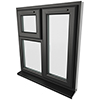 Crystal 3 Clear Glass Double Glazed uPVC Window - Black and White - Right Handed small Image 4