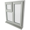 Crystal 3 Clear Glass Double Glazed uPVC Window - Agate and White - Right Handed small Image 4