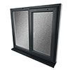Crystal 2 Obscure Glass Triple Glazed uPVC Window - Grey and White - Right Handed small Image 4