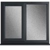 Crystal 2 Obscure Glass Double Glazed uPVC Window - Grey and White - Left Handed small Image 4