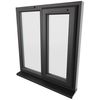 Crystal 2 Clear Glass Double Glazed uPVC Window - Black and White - Right Handed small Image 4