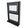 Crystal 2 Clear Glass Triple Glazed uPVC Window - Grey and White small Image 4