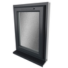 Crystal Obscure Glass Triple Glazed uPVC Window - Grey and White - Left Handed small Image 4