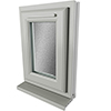 Crystal 1 Obscure Glass Triple Glazed uPVC Window - Agate and White small Image 4