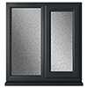 Crystal 2 Obscure Glass Double Glazed uPVC Window - Grey and White - Right Handed small Image 4