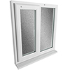 Crystal 2 Obscure Glass Triple Glazed uPVC Window - White - Left Handed small Image 4
