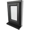 Crystal 1 Clear Glass Double Glazed uPVC Window - Black and White small Image 4