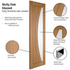 JB Kind Sicily Internal Door with 2 Panel and 1 Clear Glazed Light - Prefinished Oak small Image 4