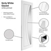 JB Kind Sicily Internal Door with 2 Panel and 1 Clear Glazed Light - White Primed small Image 4